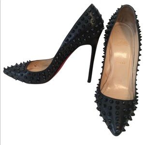 Christian Louboutin Black Pigalle spike leather